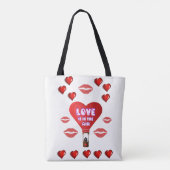 Tote Tasche Valentinstag Liebe Herzen (Rückseite)