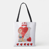 Tote Tasche Valentinstag Liebe Herzen (Rückseite)