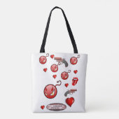 Tote Tasche Valentinstag Liebe Herzen (Rückseite)