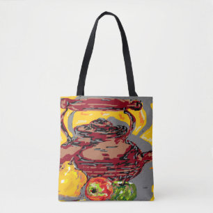 Tote Tasche : Wasserkocher mit Obst