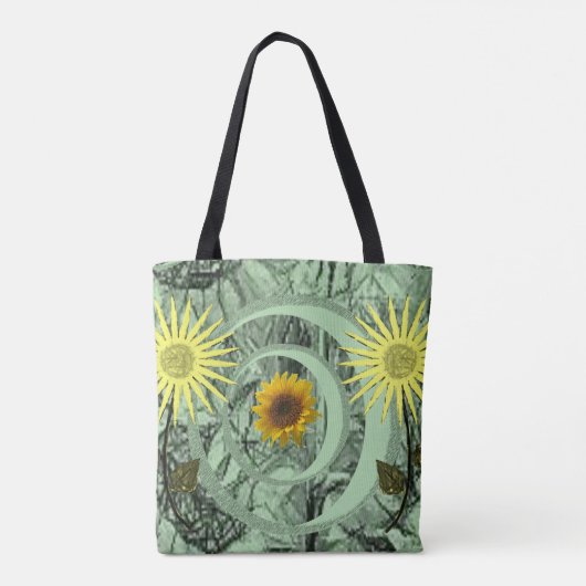 Tote-Tüten-Sonnenblumen Tasche (Rückseite)