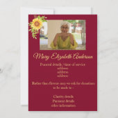 Tote und Beerdigung Ankündigung Burgund (Rückseite)