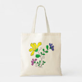 Tote with Whimsical Flower Design Tragetasche (Rückseite)