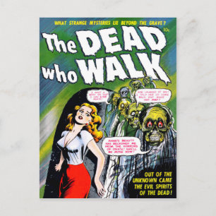 Tote zu Fuß - Vintager Zombie-Horror Postkarte