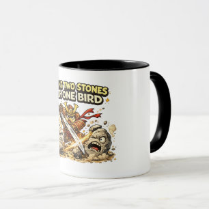 Töte zwei Steine mit einem Vogel Becher Tasse
