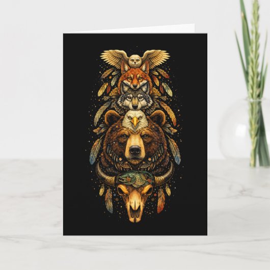 Totem Aufsteigend Feiertagskarte (Vorderseite)