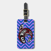 Totem der Stämme Tattoo Nordwestküste Alaskan Orca Gepäckanhänger (Vorderseite vertikal)