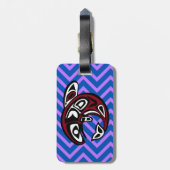 Totem der Stämme Tattoo Nordwestküste Alaskan Orca Gepäckanhänger (Rückseite vertikal)