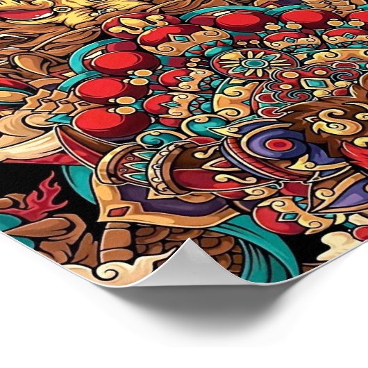 Totem des chinesischen Drachen, Tätowierkunst Poster (Ecke)