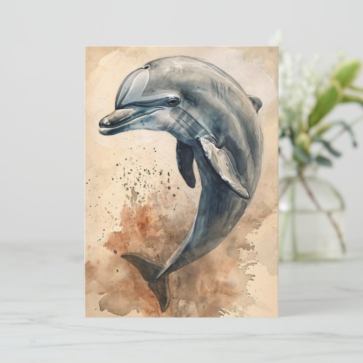 Totem des Delphins Feiertagskarte (Stehend Vorderseite)