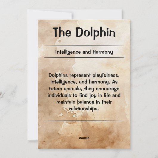 Totem des Delphins Feiertagskarte (Rückseite)