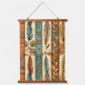 Totem des indischen Feather Wandteppich Mit Holzrahmen (Vorderseite)