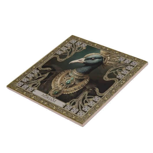 Totem des schwarzen Swans personalisierbar Fliese (Seite)