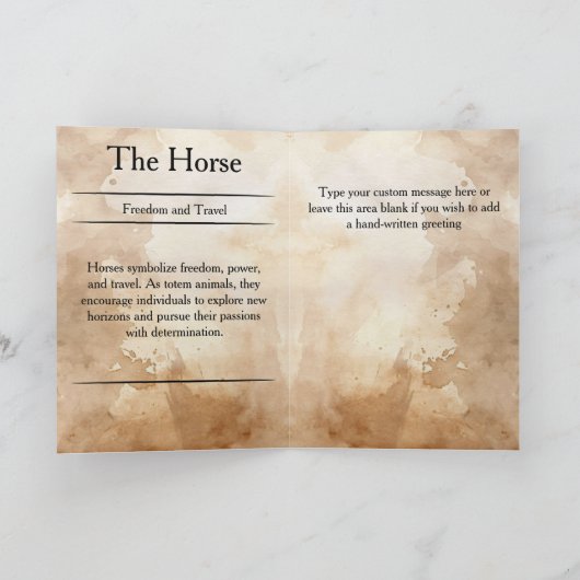 Totem-Geist-Tier-Sinneskarte Karte (Innenseite)