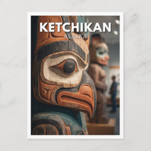 Totem Heritage Center Cedar-Schnitzereien Ketchika Postkarte