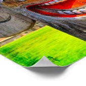 Totem Holz Gesicht Foto lächeln mit Zähne Zitat Poster (Ecke)