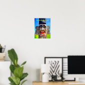 Totem Holz Gesicht Foto lächeln mit Zähne Zitat Poster (Heimbüro)