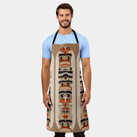 Totem Pole Coole Kunstgestaltung Schürze (Getragen)