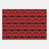 Totem-Pole des Heiligen Adlers Schwarz/Rot Geschenkpapier Set (Vorderseite 2)