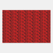 Totem-Pole des Heiligen Adlers Schwarz/Rot Geschenkpapier Set (Vorderseite)