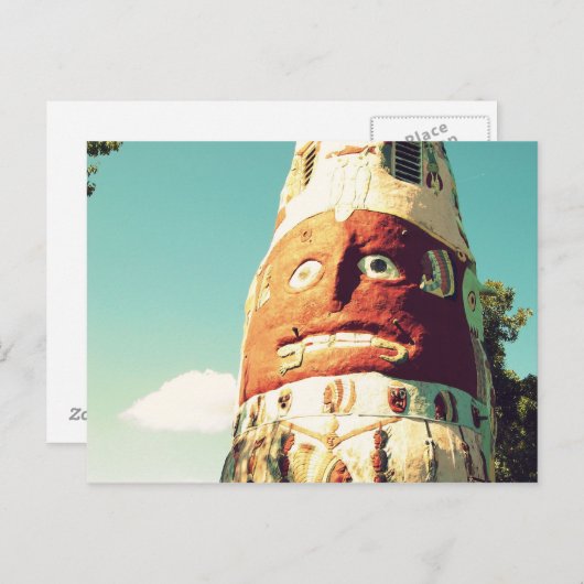 Totem Pole Face Post Card Postkarte (Vorne/Hinten)