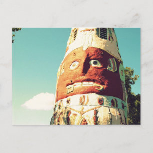 Totem Pole Face Post Card Postkarte
