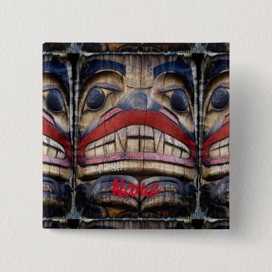 Totem Pole Face Thunder_Cove Button (Vorderseite)