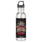 Totem Pole Face Thunder_Cove Edelstahlflasche (Vorderseite)