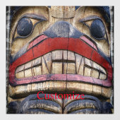 Totem Pole Face Thunder_Cove Fensteraufkleber (Blatt)