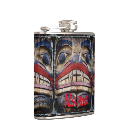 Totem Pole Face Thunder_Cove Flachmann (Rechts)