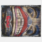 Totem Pole Face Thunder_Cove Fleecedecke (Vorderseite (Horizontal))