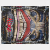 Totem Pole Face Thunder_Cove Fleecedecke (Vorderseite (Horizontal))