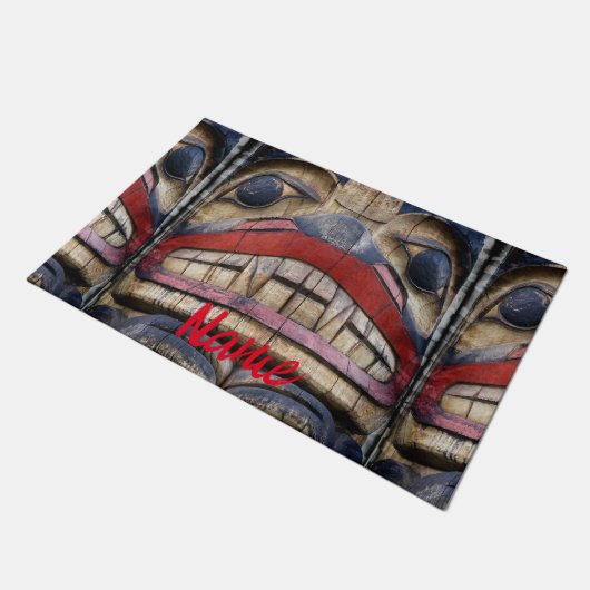 Totem Pole Face Thunder_Cove Fußmatte (Schrägansicht)