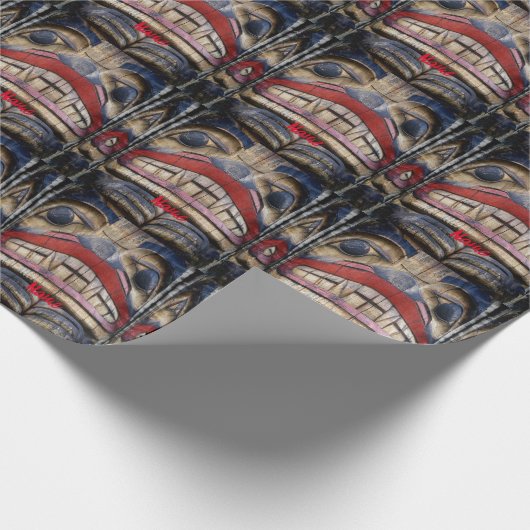 Totem Pole Face Thunder_Cove Geschenkpapier (Ecke)