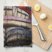 Totem Pole Face Thunder_Cove Geschirrtuch (Viertel Falte)