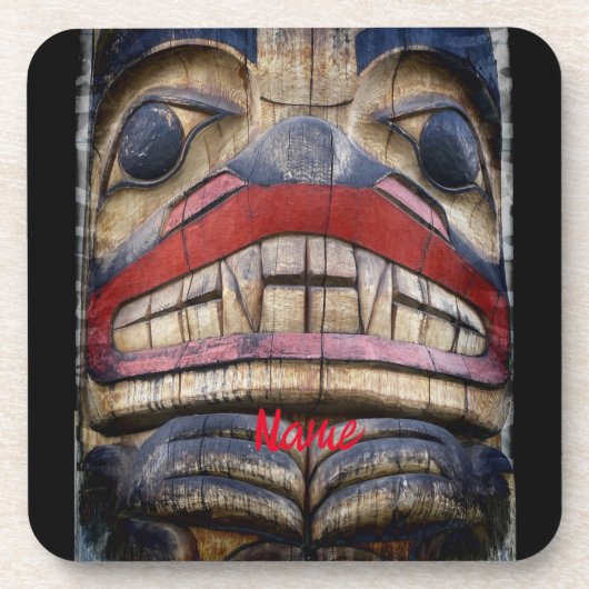 Totem Pole Face Thunder_Cove Getränkeuntersetzer (Vorderseite)
