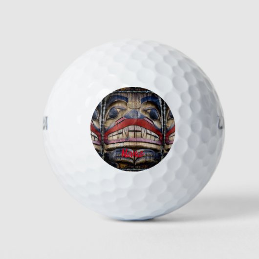 Totem Pole Face Thunder_Cove Golfball (Vorderseite)