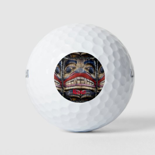 Totem Pole Face Thunder_Cove Golfball (Vorderseite)