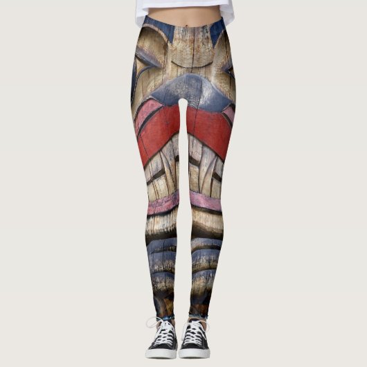 Totem Pole Face Thunder_Cove Leggings (Vorderseite)