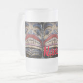 Totem Pole Face Thunder_Cove Mattglas Bierglas (Vorderseite Links)