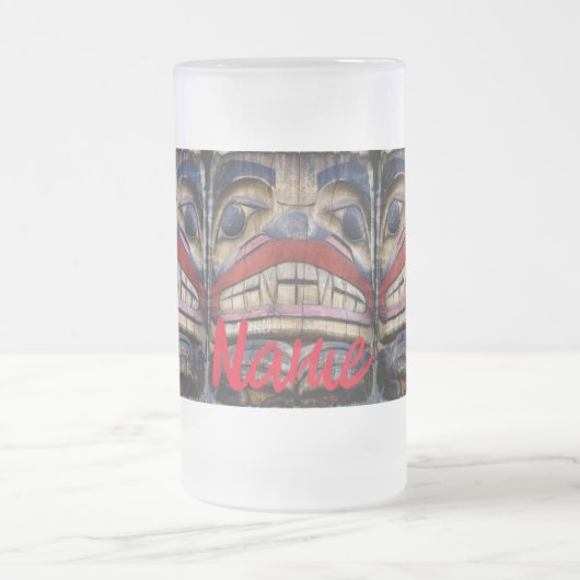 Totem Pole Face Thunder_Cove Mattglas Bierglas (Mittel)