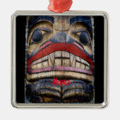 Totem Pole Face Thunder_Cove Ornament Aus Metall (Vorne)