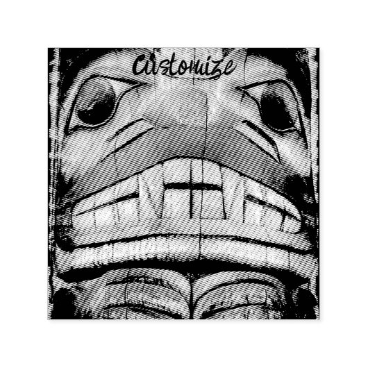 Totem Pole Face Thunder_Cove Permastempel (Design)