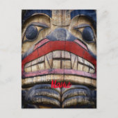 Totem Pole Face Thunder_Cove Postkarte (Vorderseite)
