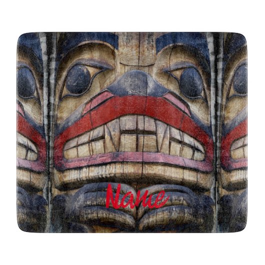 Totem Pole Face Thunder_Cove Schneidebrett (Vorderseite)