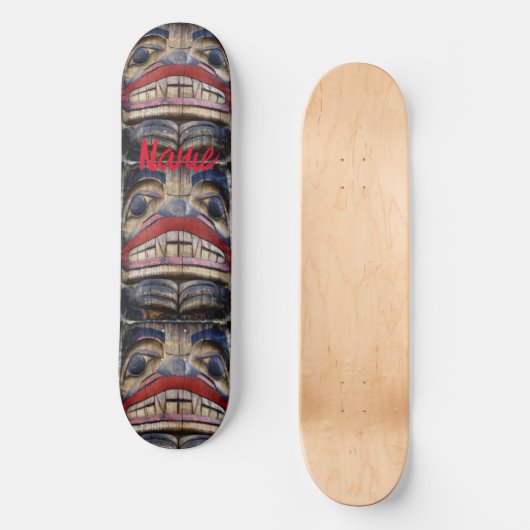 Totem Pole Face Thunder_Cove Skateboard (Vorderseite)