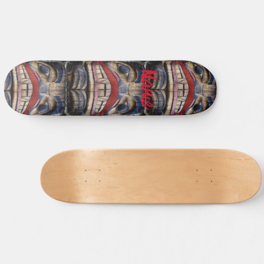 Totem Pole Face Thunder_Cove Skateboard (Horizontal)