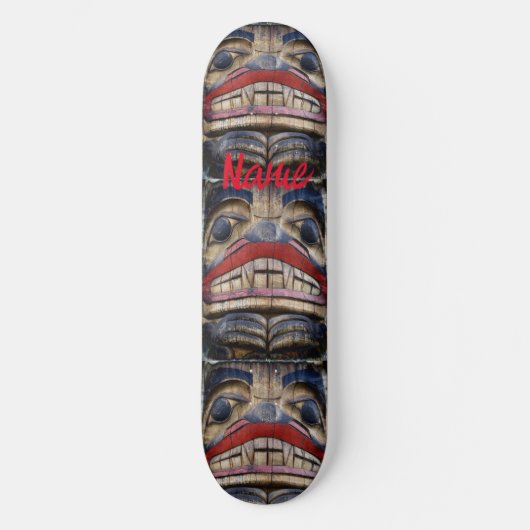 Totem Pole Face Thunder_Cove Skateboard (Vorderseite)