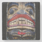 Totem Pole Face Thunder_Cove Steinuntersetzer (Vorderseite)