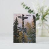 Totem Pole in Yukon Canada Postkarte (Stehend Vorderseite)
